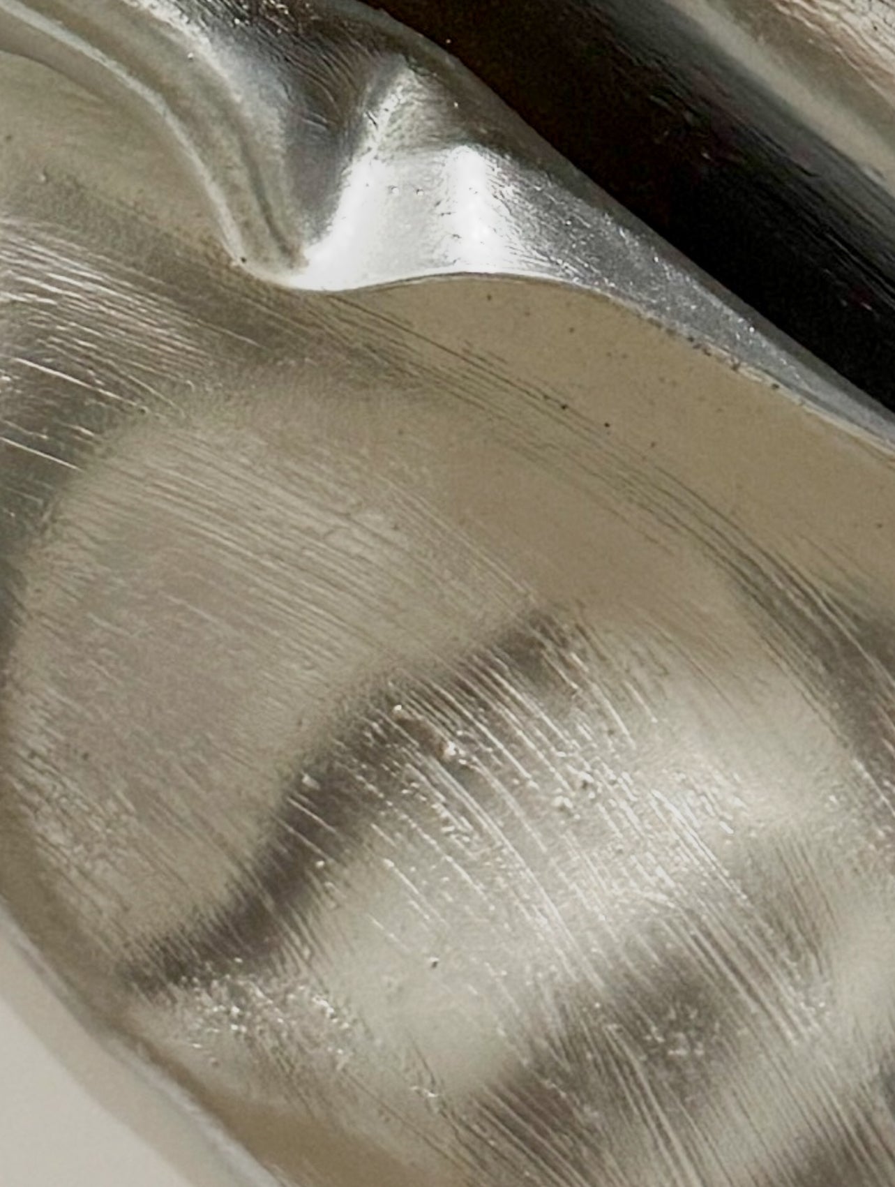 Chrome Scrunched 3D wall sculpture