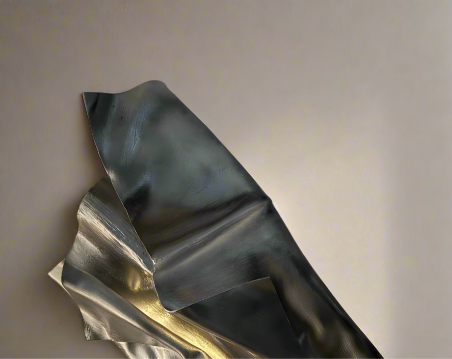Chrome Scrunched 3D wall sculpture