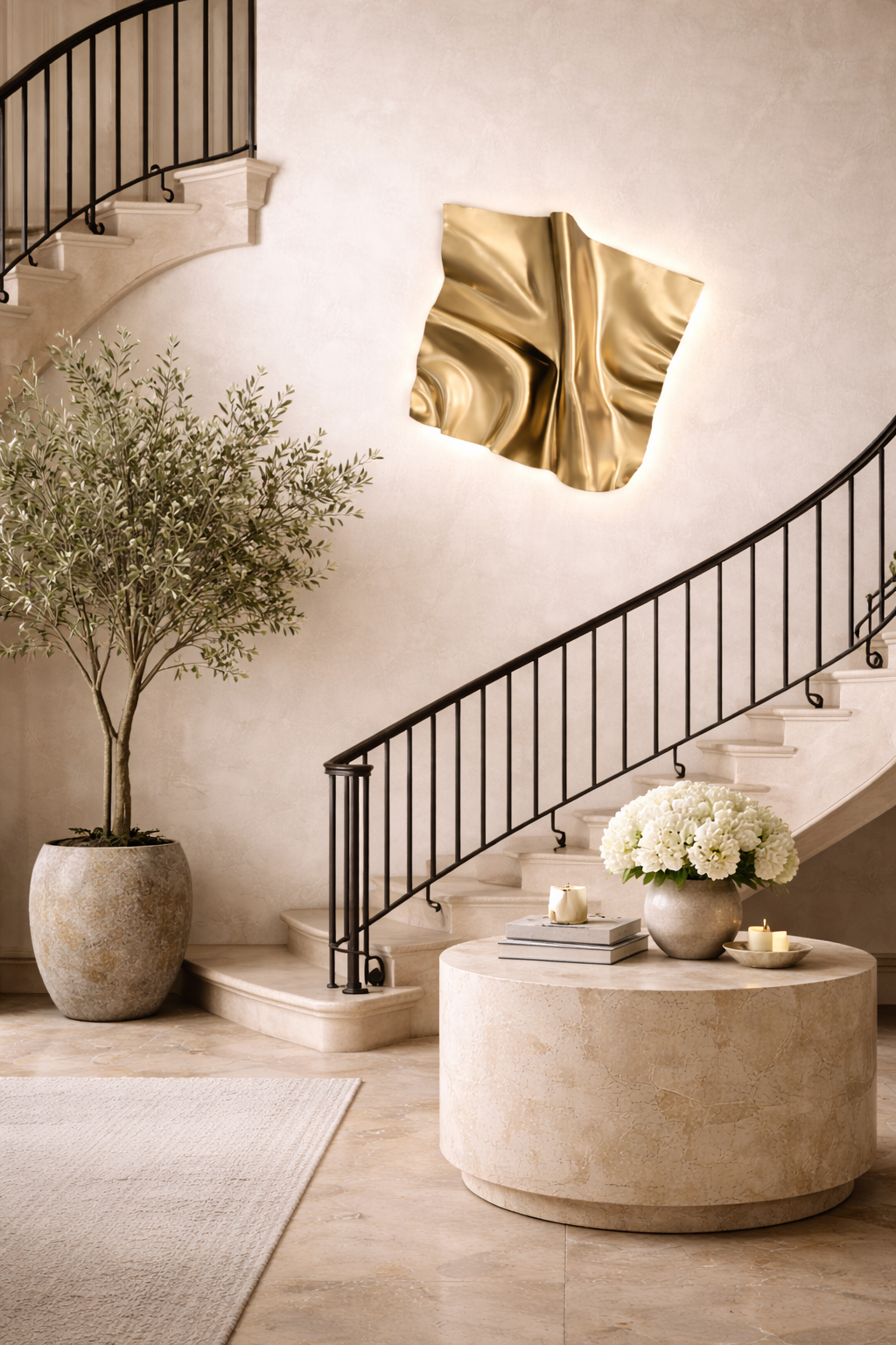 Sarah Chrome Gold Wall Sculpture