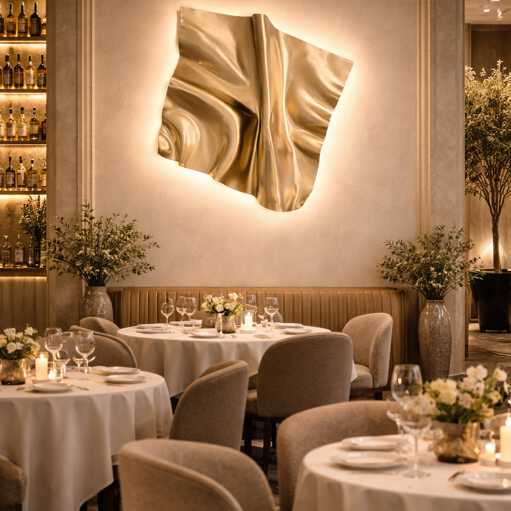 Sarah Chrome Gold Wall Sculpture