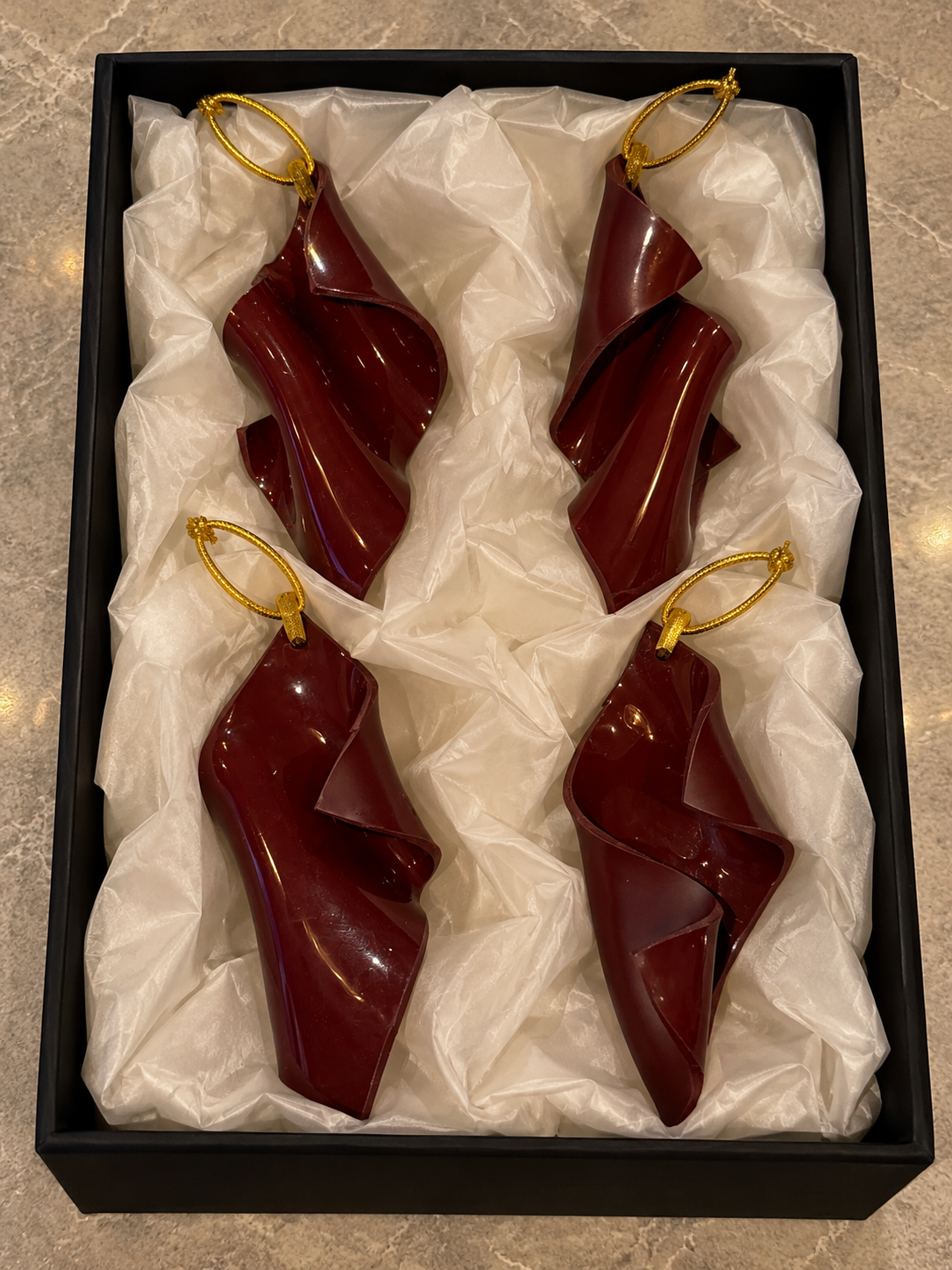 Christmas Decorations box 2 burgundy