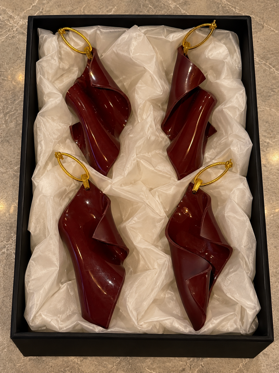 Christmas Decorations box 2 burgundy