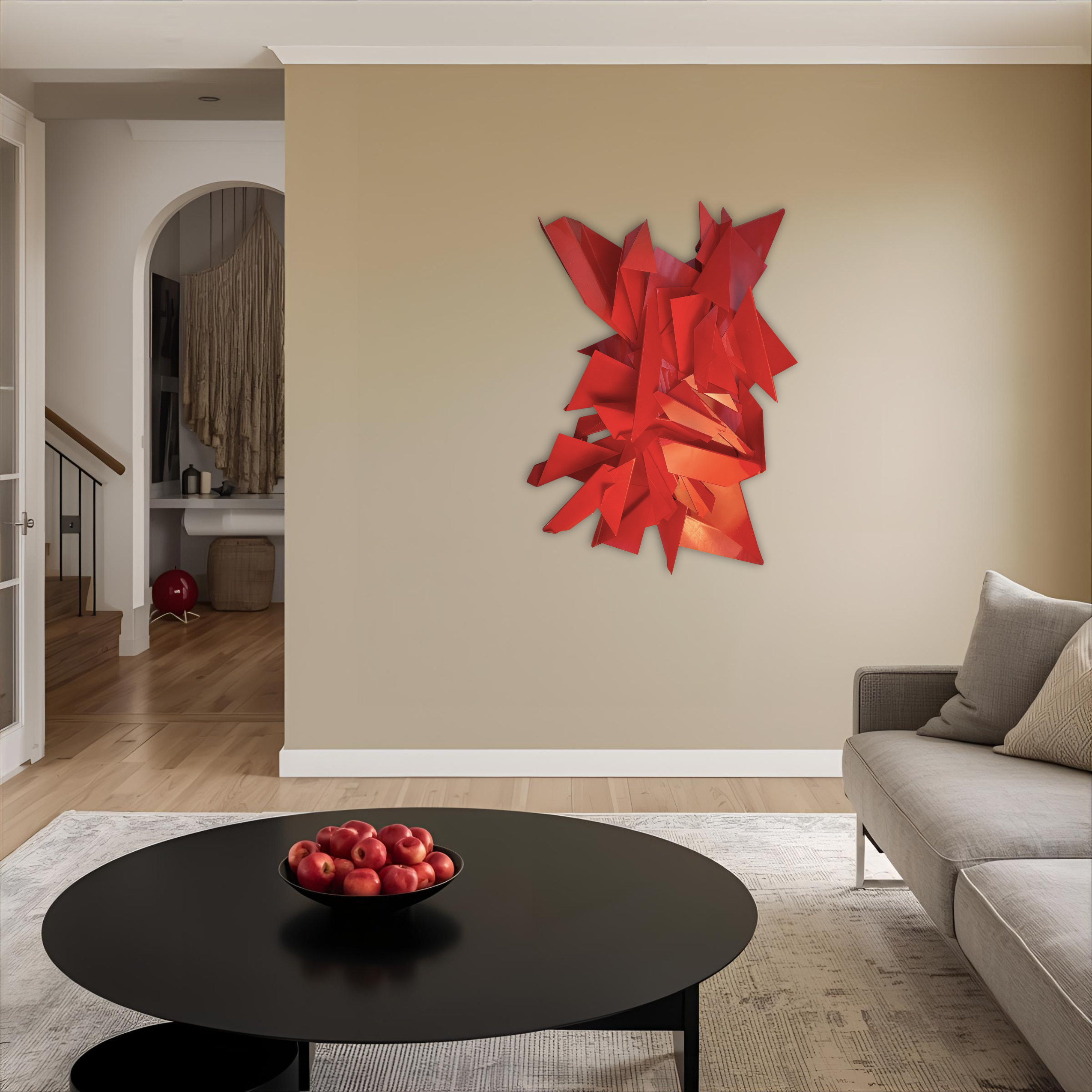 CUSTOM Origami 3D Wall Sculpture - Gloss Red
