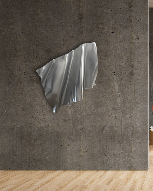 Chrome Matte Silver 3D Wall Sculpture