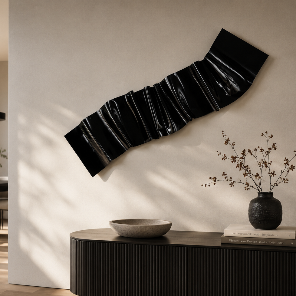 Argunas 3D Wall Sculpture - Gloss Black