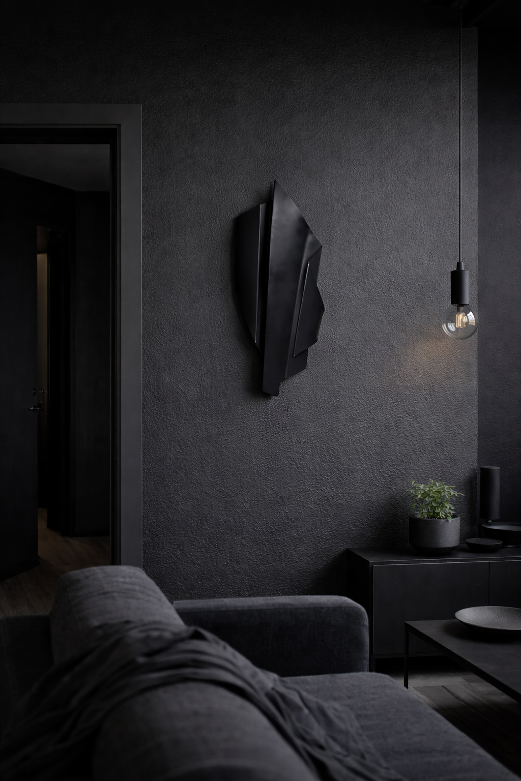 Noir Geometric 3D Wall Sculpture