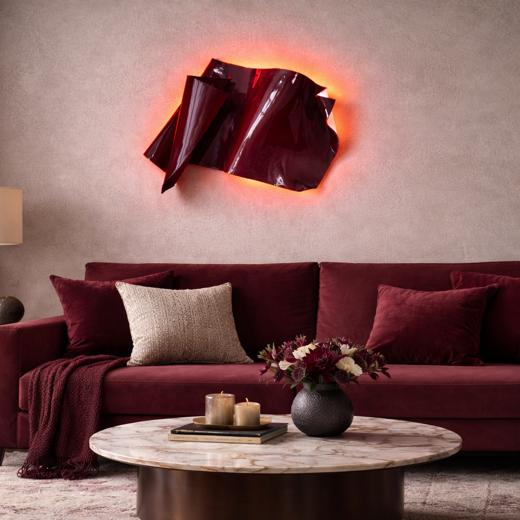 Burgundy Curve Sculpture (Gloss)