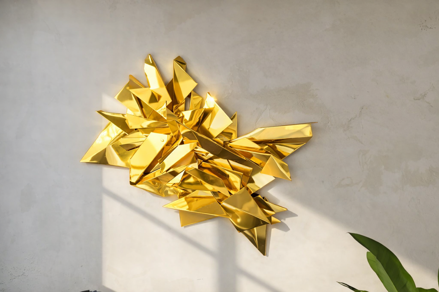 CUSTOM Origami 3D Wall Sculpture - Chrome Mirror Gold