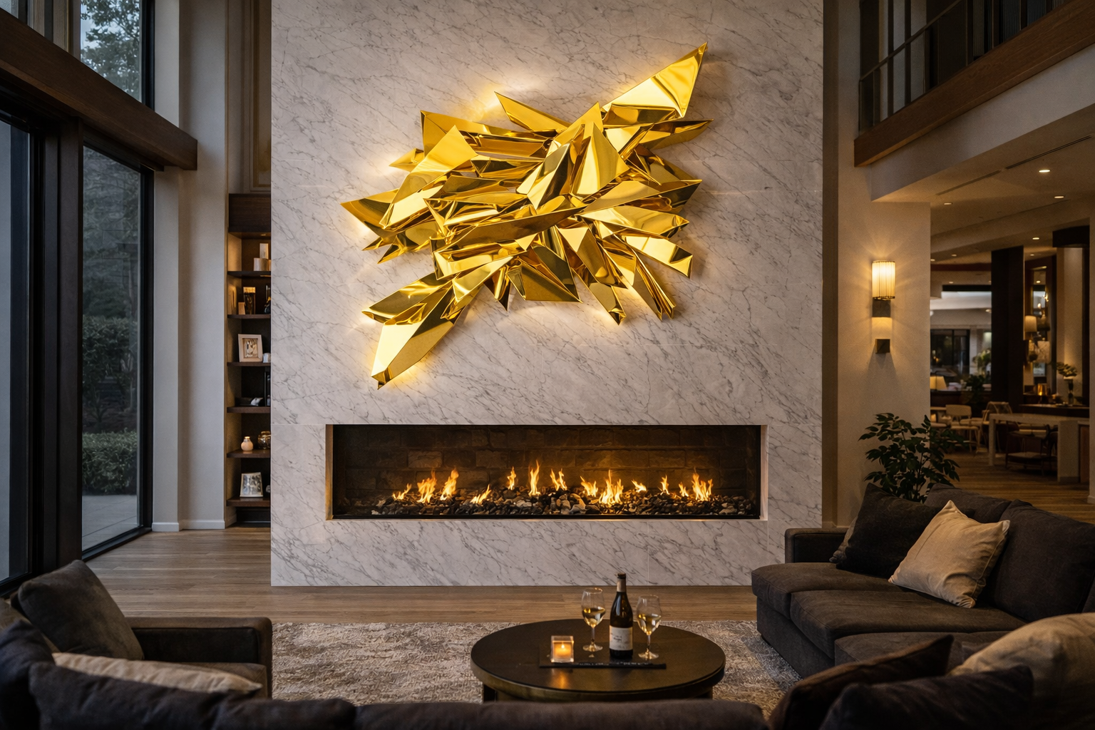 CUSTOM Origami 3D Wall Sculpture - Chrome Mirror Gold
