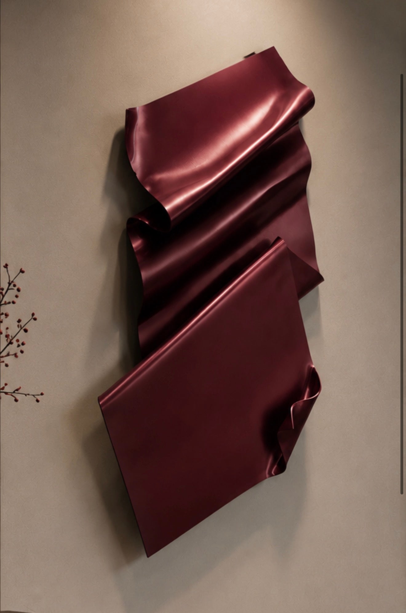 Liquid 3D Wall Sculpture - Classic Burgundy