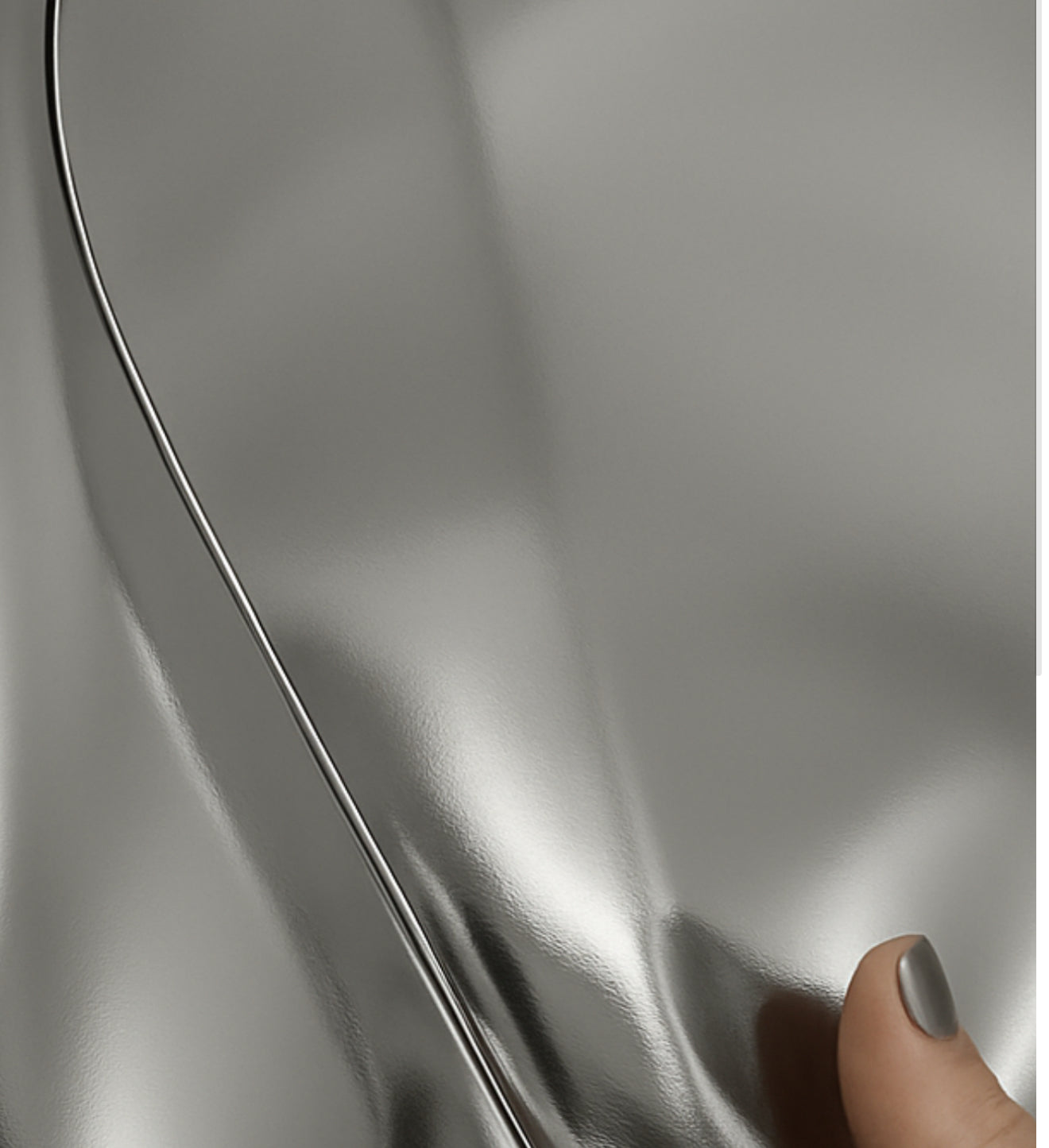 Chrome Scrunched 3D wall sculpture