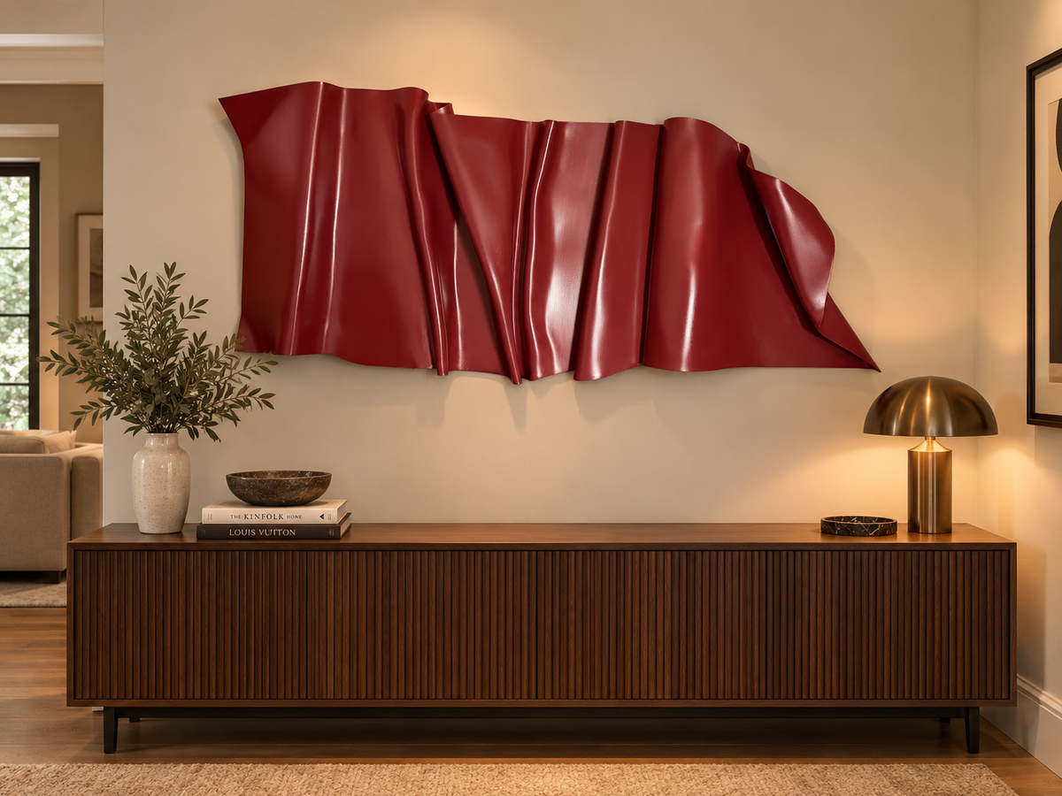 Miley Burgundy 3D Wall Sculpture