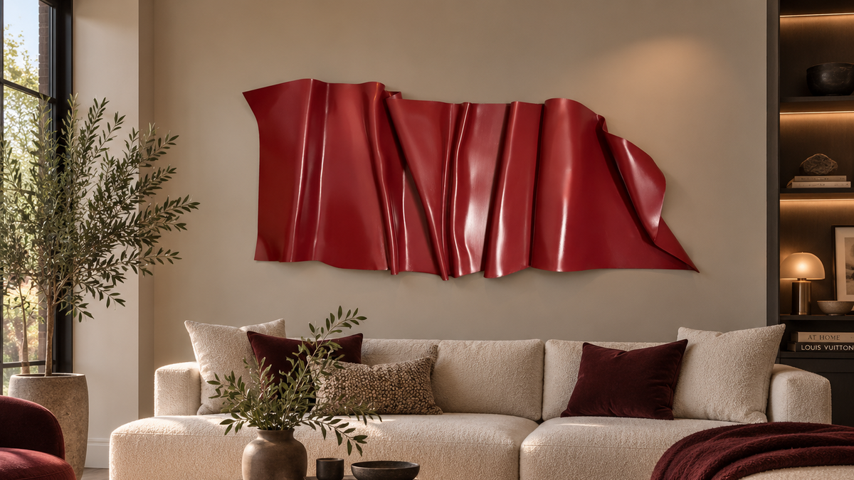 Miley Burgundy 3D Wall Sculpture