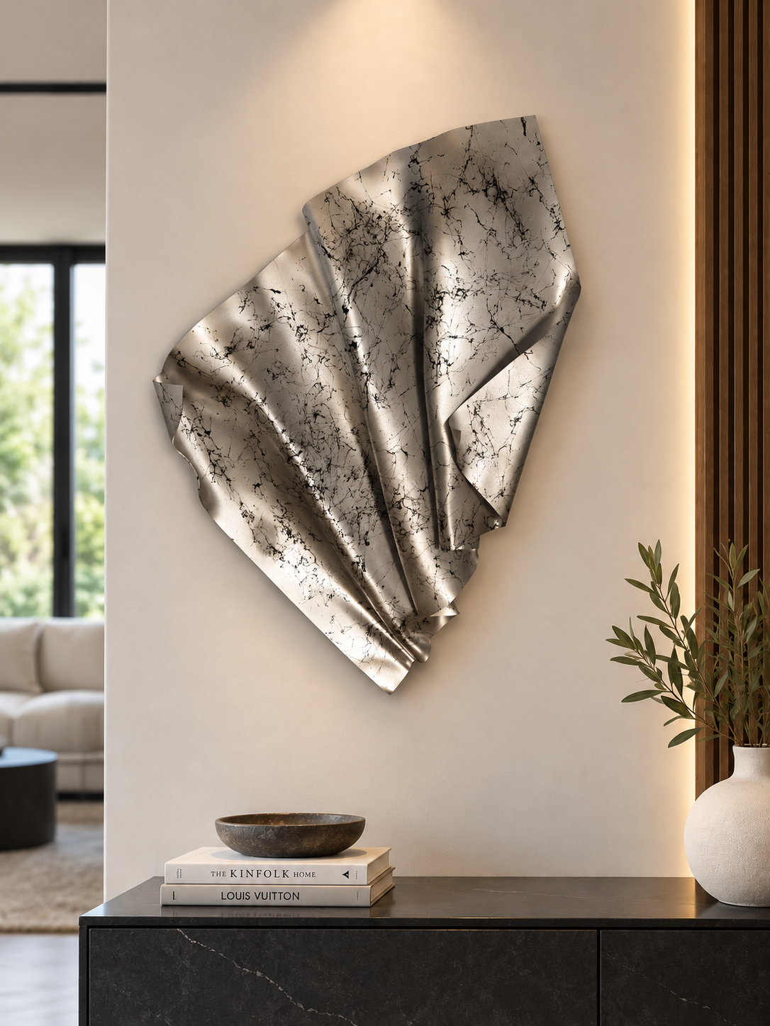Marble Chrome 3D wall Sculpture