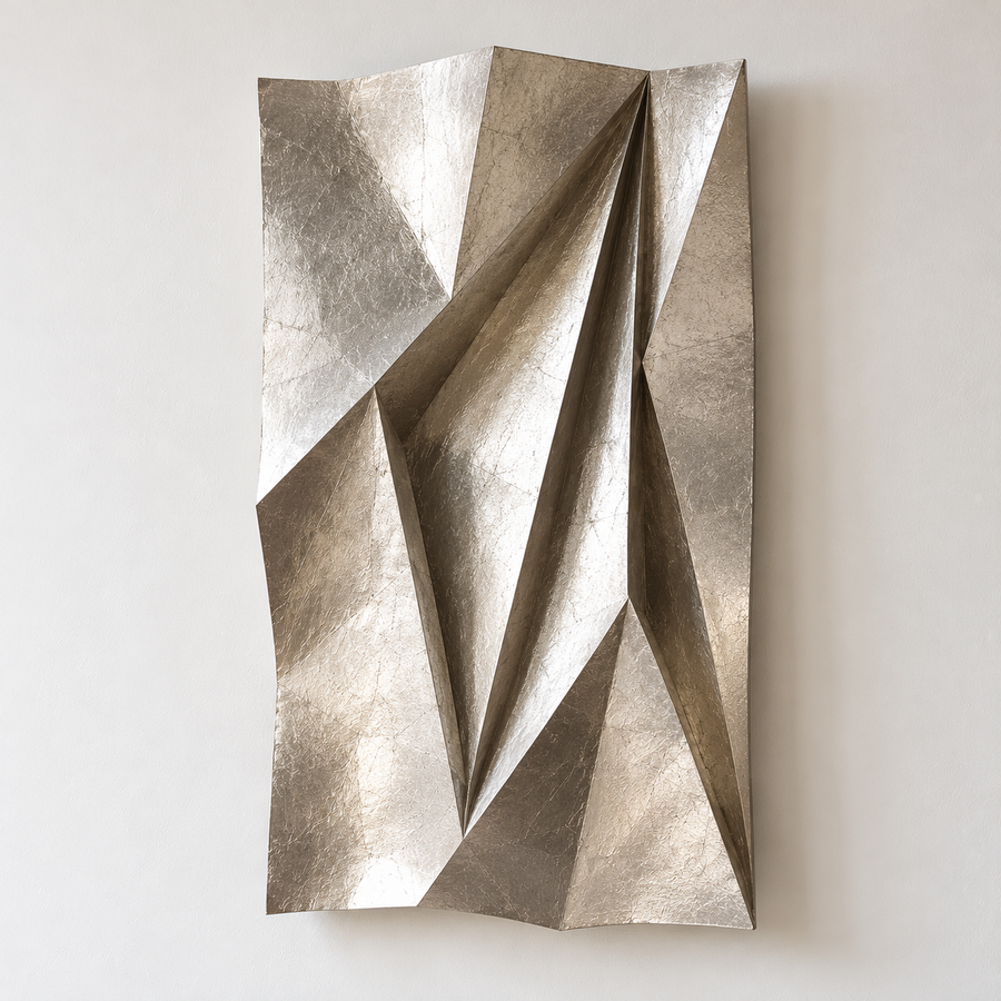 Geometric Silver leaf Wall Sculpture