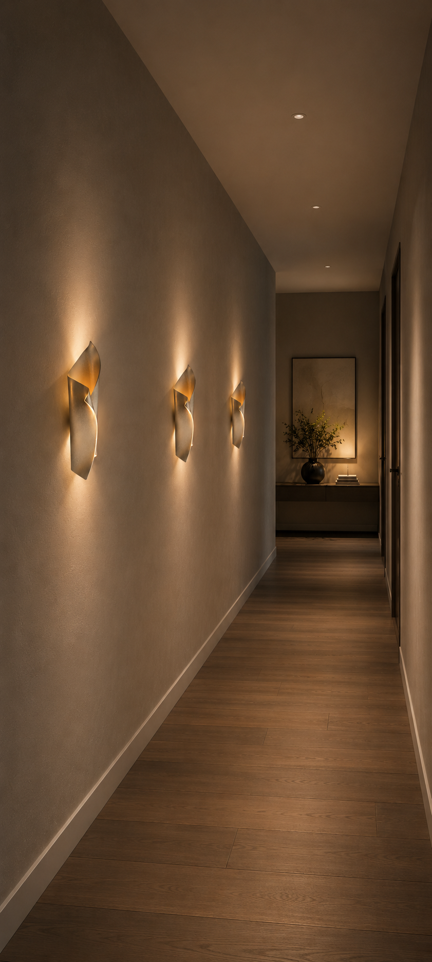 Silver Curved Sconce