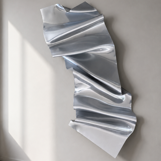 Chrome Ribbon 3D Wall Sculpture