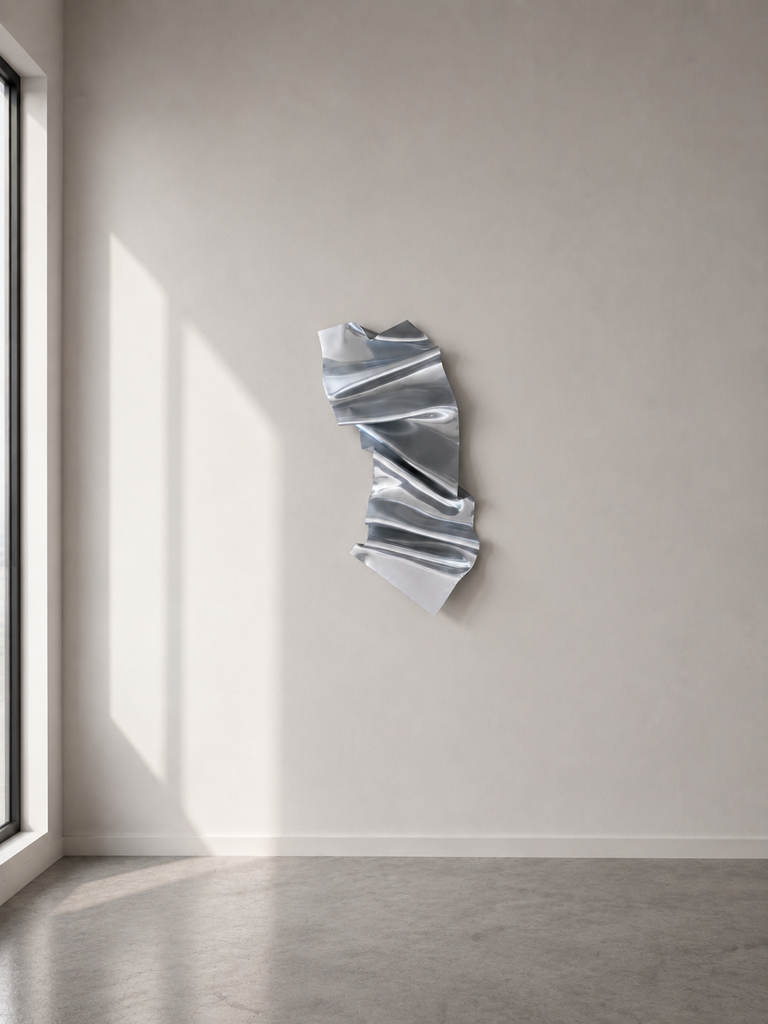 Chrome Ribbon 3D Wall Sculpture