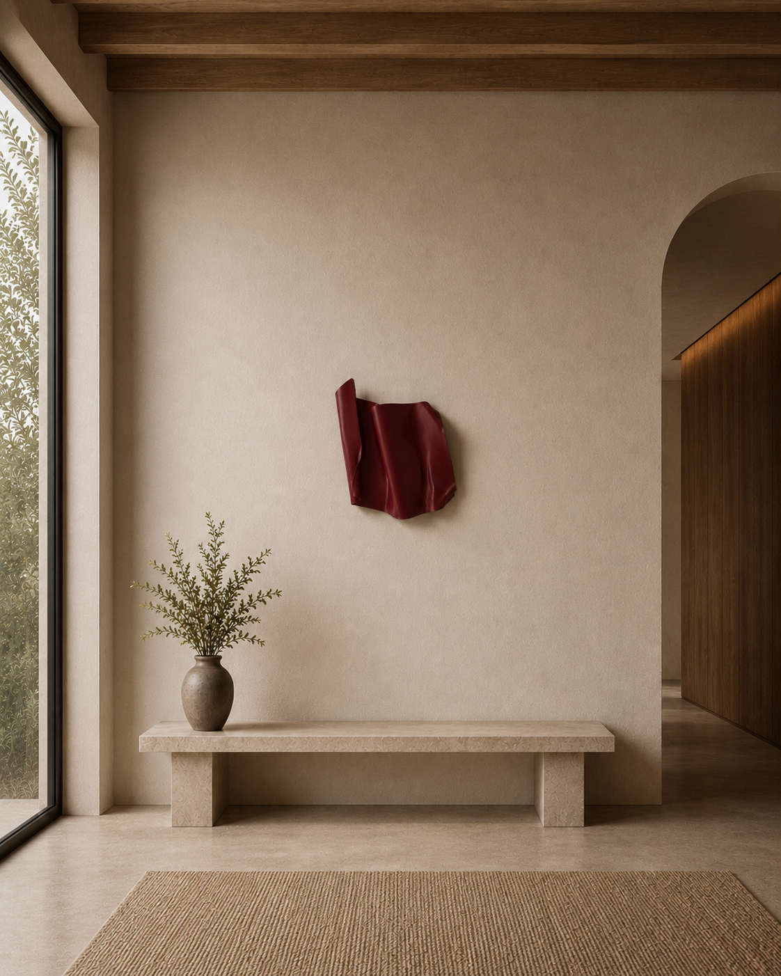 Burgundy Aura Wall Sculpture