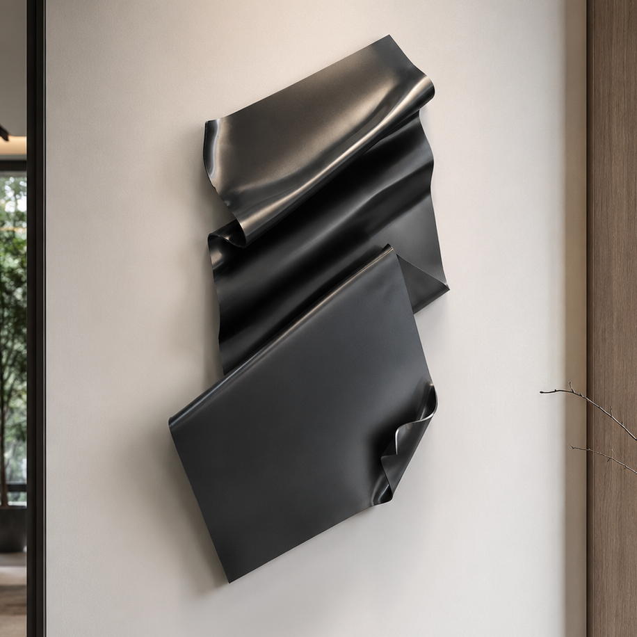 Liquid 3D Wall Sculpture - Black Metallic