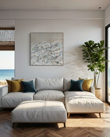 3D beach textured art on canvas