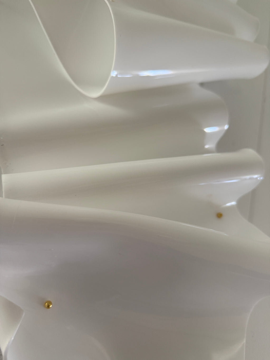 Gloss White Golden Drip 3D Wall Sculpture