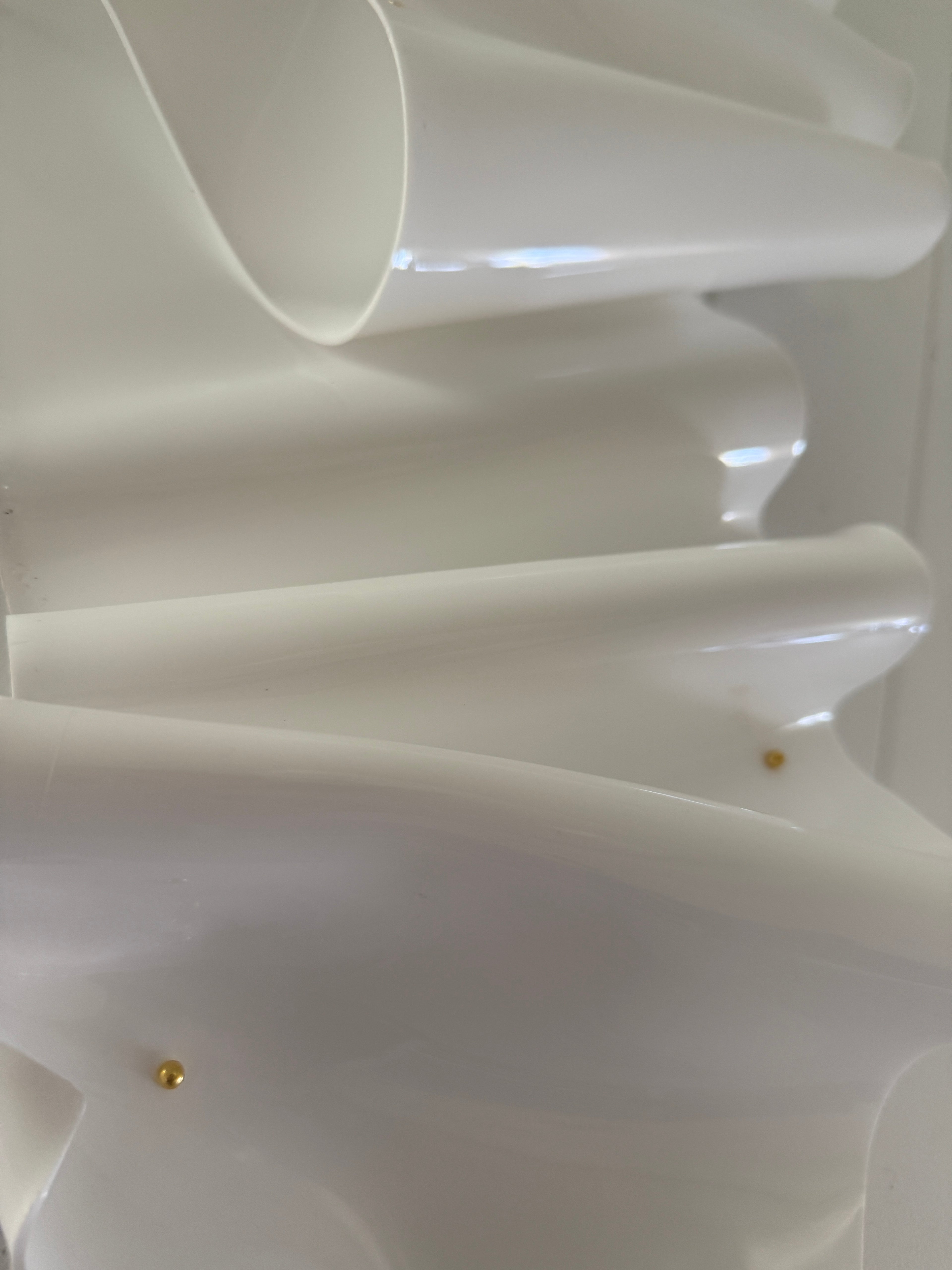 Gloss White Golden Drip 3D Wall Sculpture