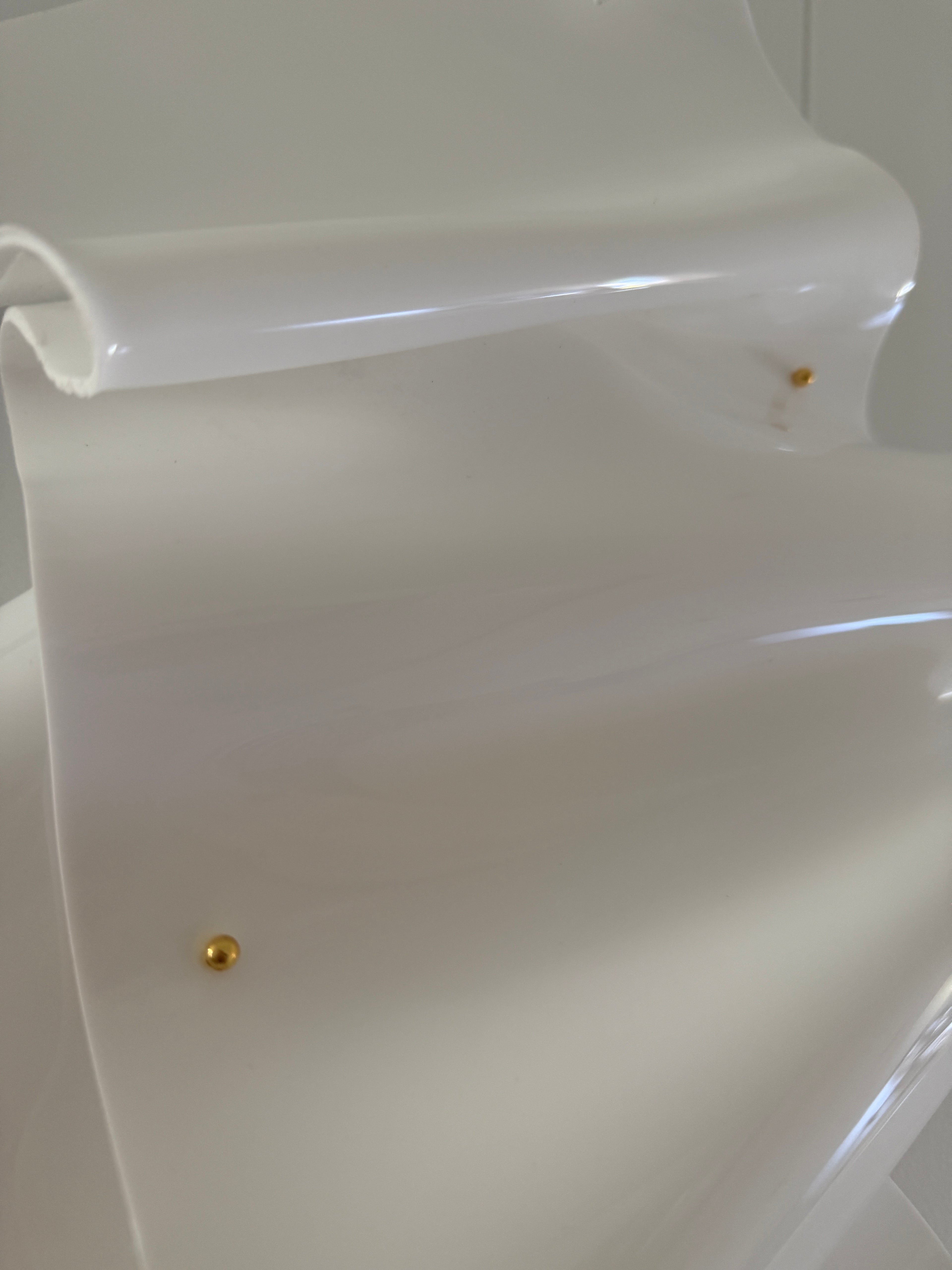 Gloss White Golden Drip 3D Wall Sculpture